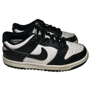 Nike Youth Size 4.5 White Black Panda Dunk Low Retro GS Sneakers CW1590-100